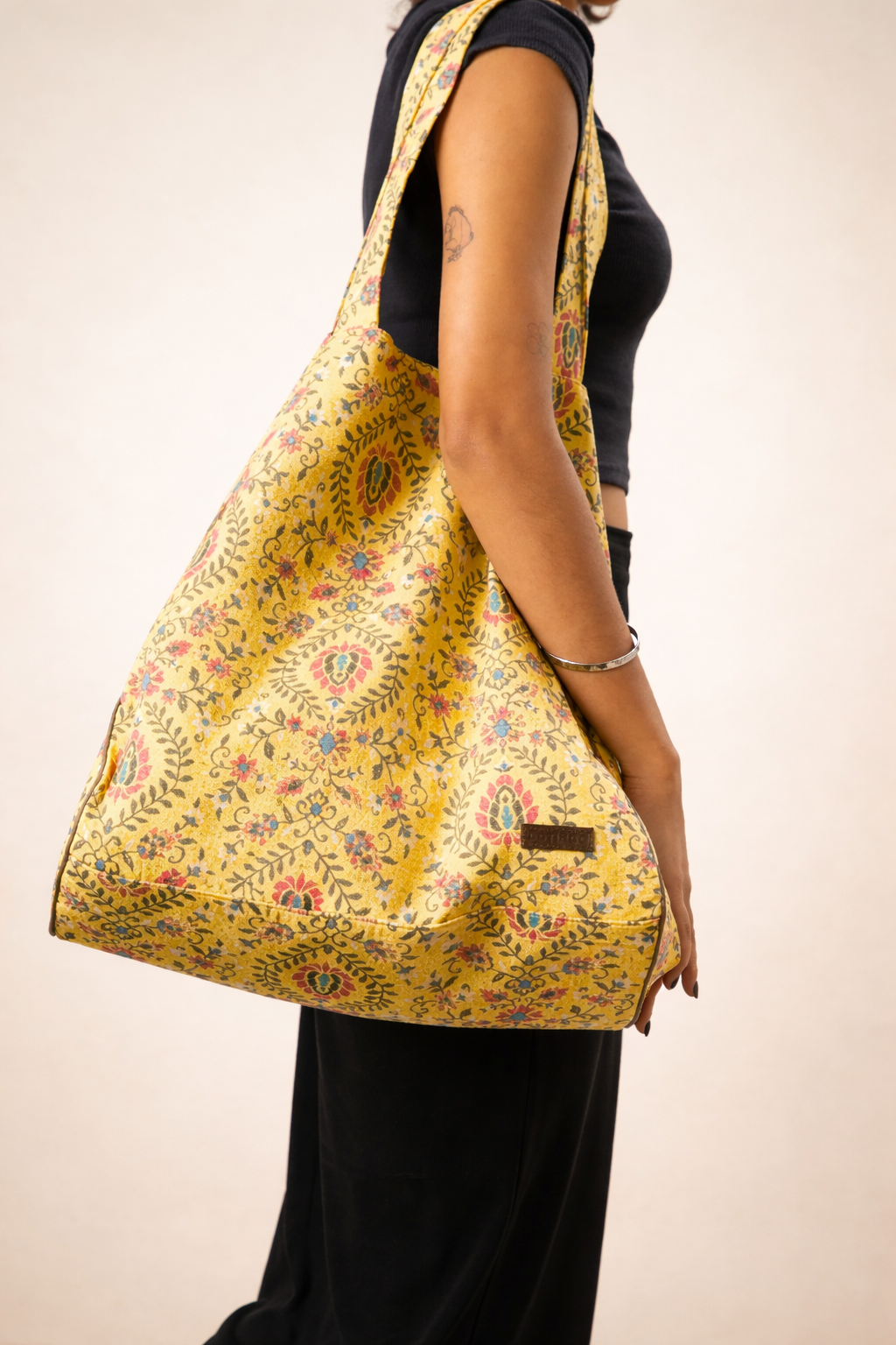 Yellow Large fabric Tote Bag