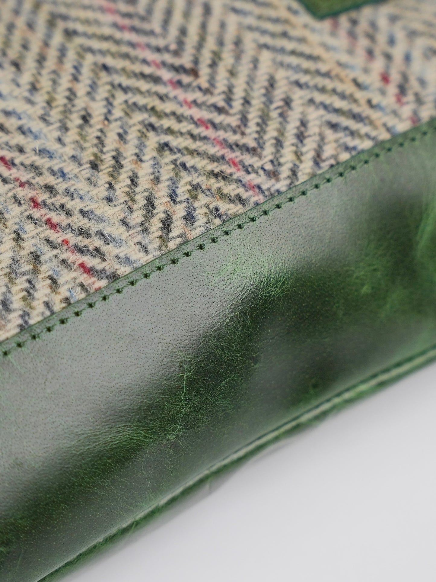 Olive Tweed Leather Pouch