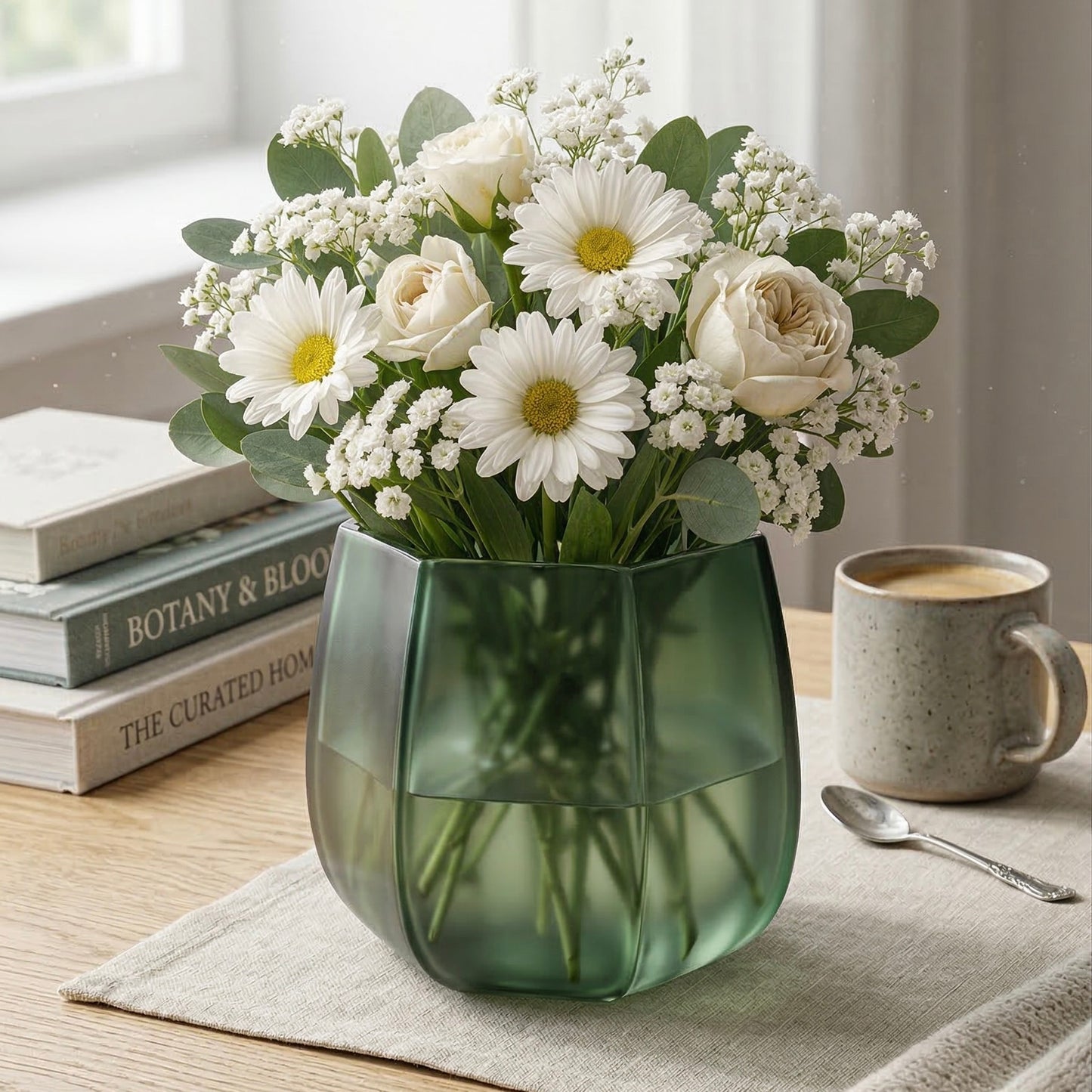 Olive prism vase