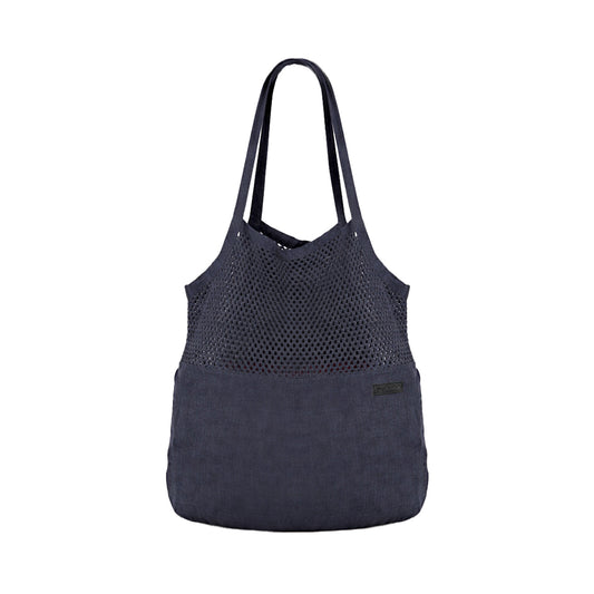Linen Mesh Tote Bag Blue