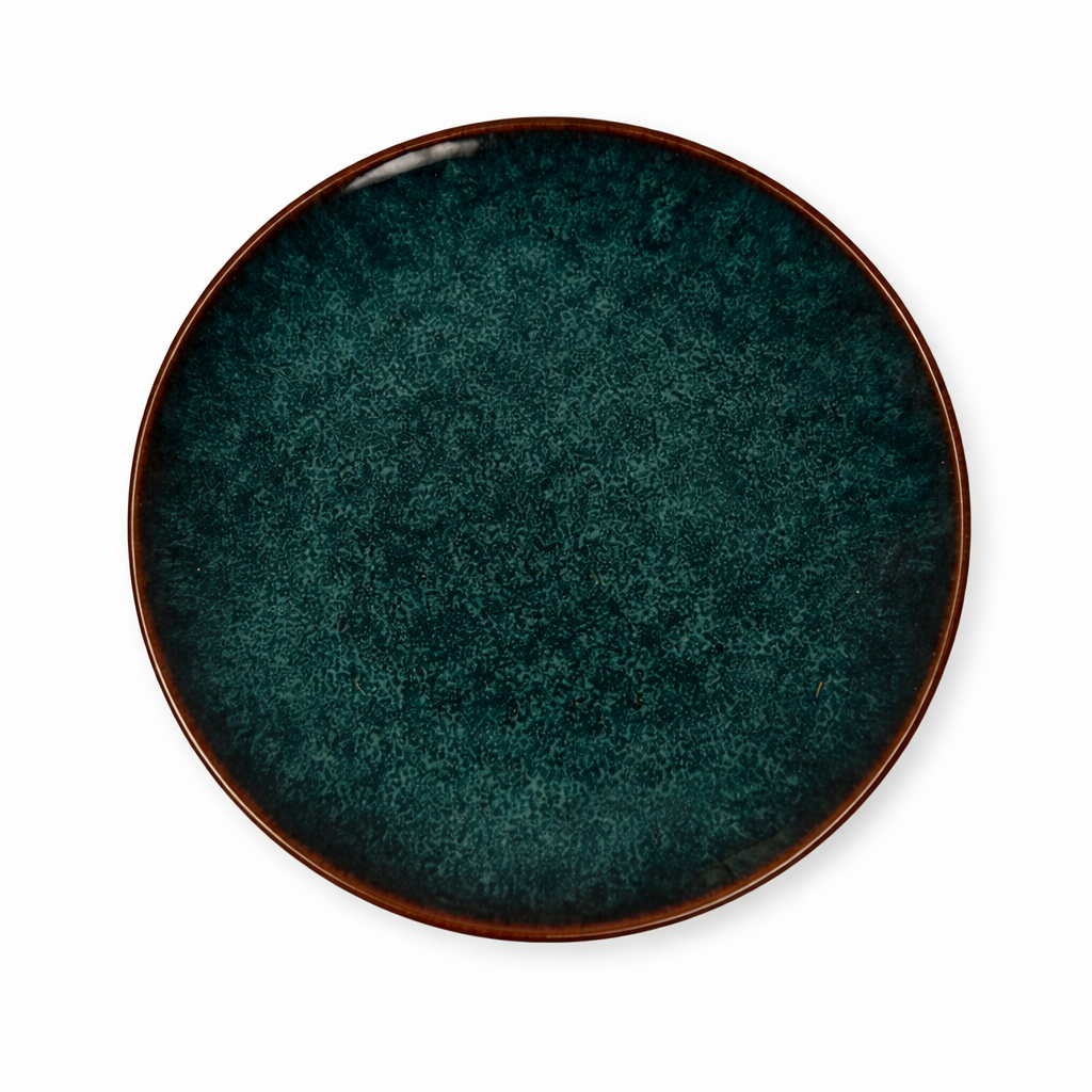 Teal Glazed Speckled Ceramic Side Plate