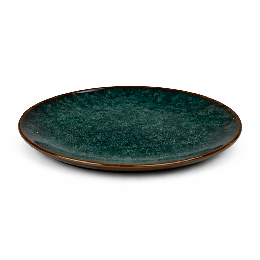 Teal Glazed Speckled Ceramic Side Plate