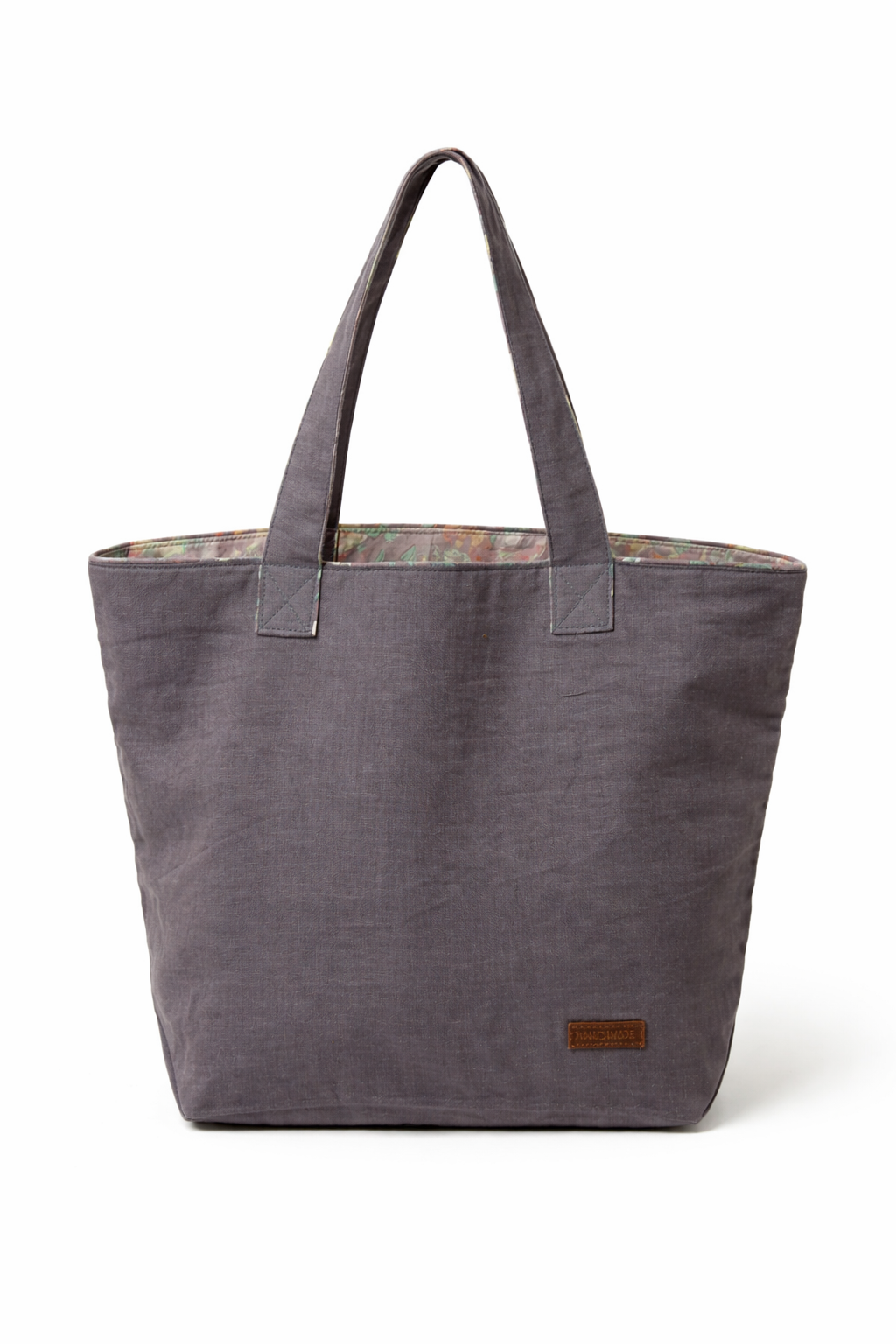 Charcoal linen tote bag