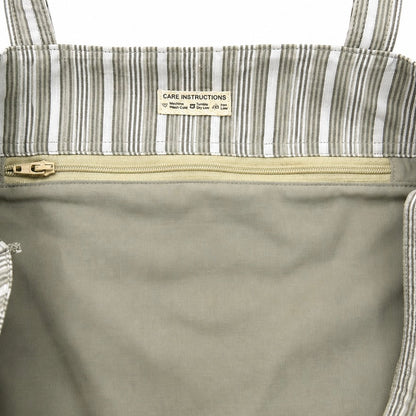 Everyday Striped Tote Bag (Green)