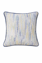 Velvet cushion in Blue and White
