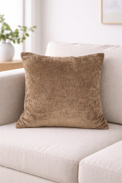 Deep Brown Plush Cushion