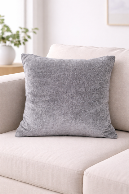 Grey Velvet Plush Cushion