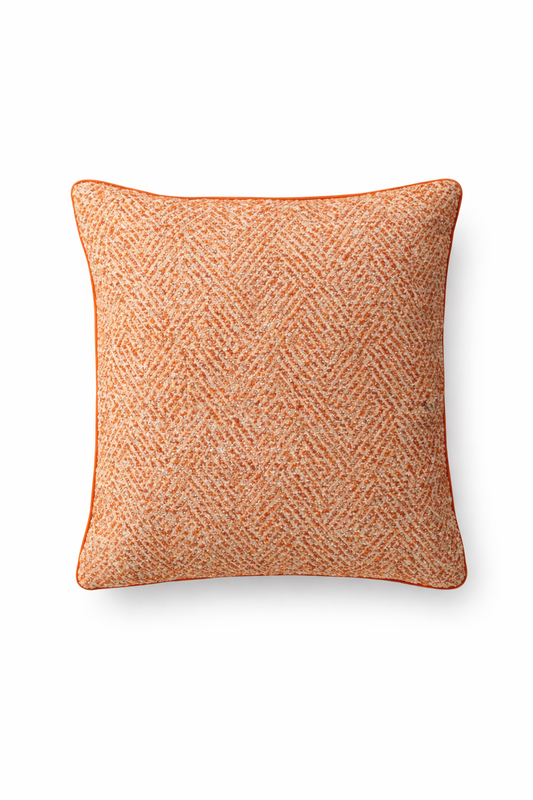 Textured Rust Velvet Cushion
