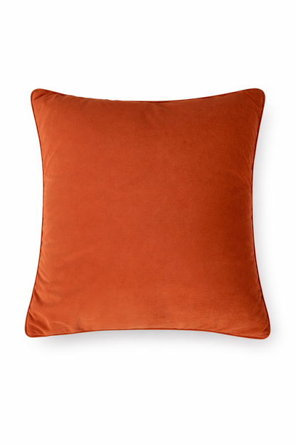 Textured Rust Velvet Cushion