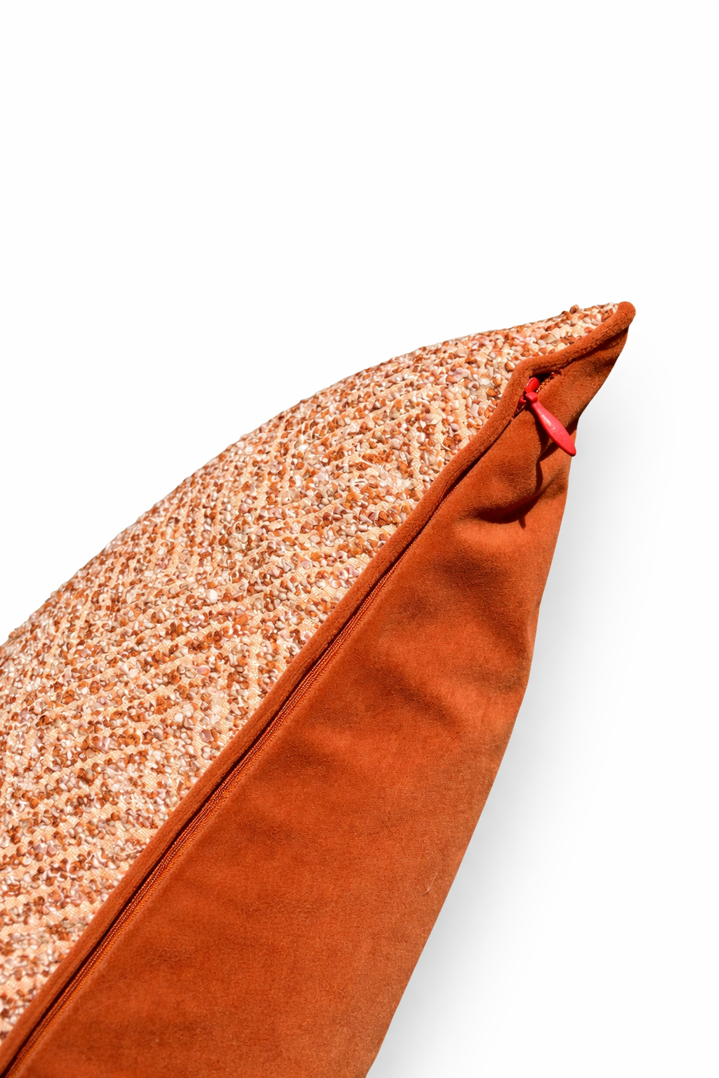 Textured Rust Velvet Cushion