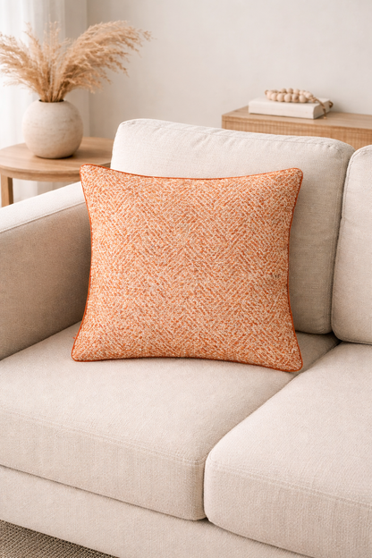 Textured Rust Velvet Cushion