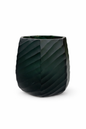 Forest green fluted vase