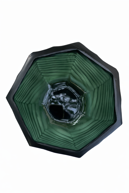 Forest green fluted vase