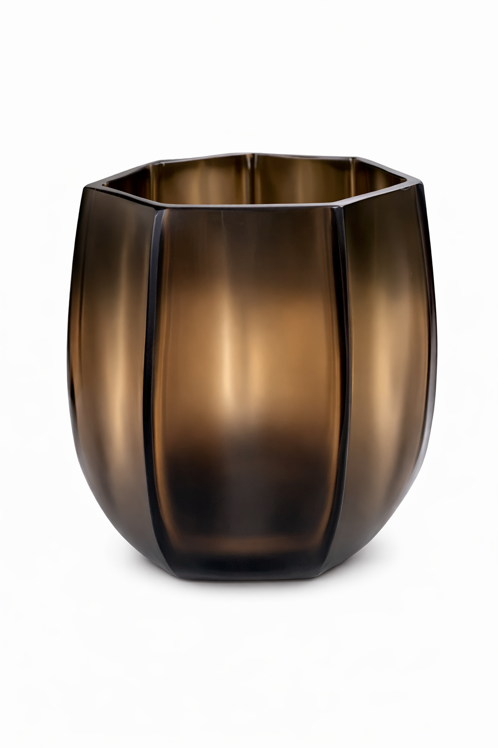 Amber Glass Flower Vase