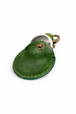 Green Oval Leather Air Tag Holder