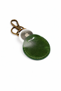 Green Leather Round Air Tag Key Chain