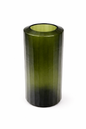 Emerald Ribbed Cylindrical Glass Vase Medium