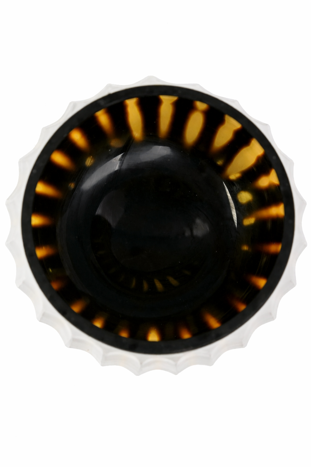 Caramel ribbed vase