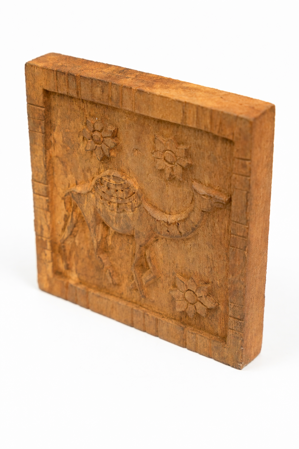 Antique Camel Wood Plaque (Small)