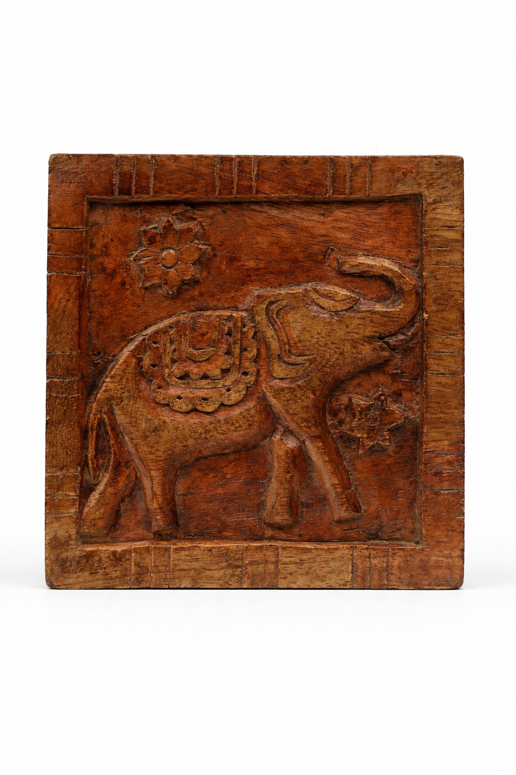 Antique Elephant Wood Plaque(small)