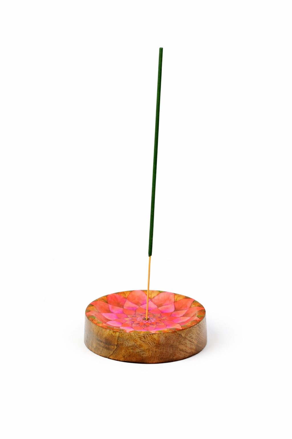 Lotus bloom handcrafted incense holder disc