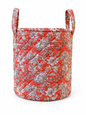 Coral Bloom Quilted Storage Bin (Medium Size)
