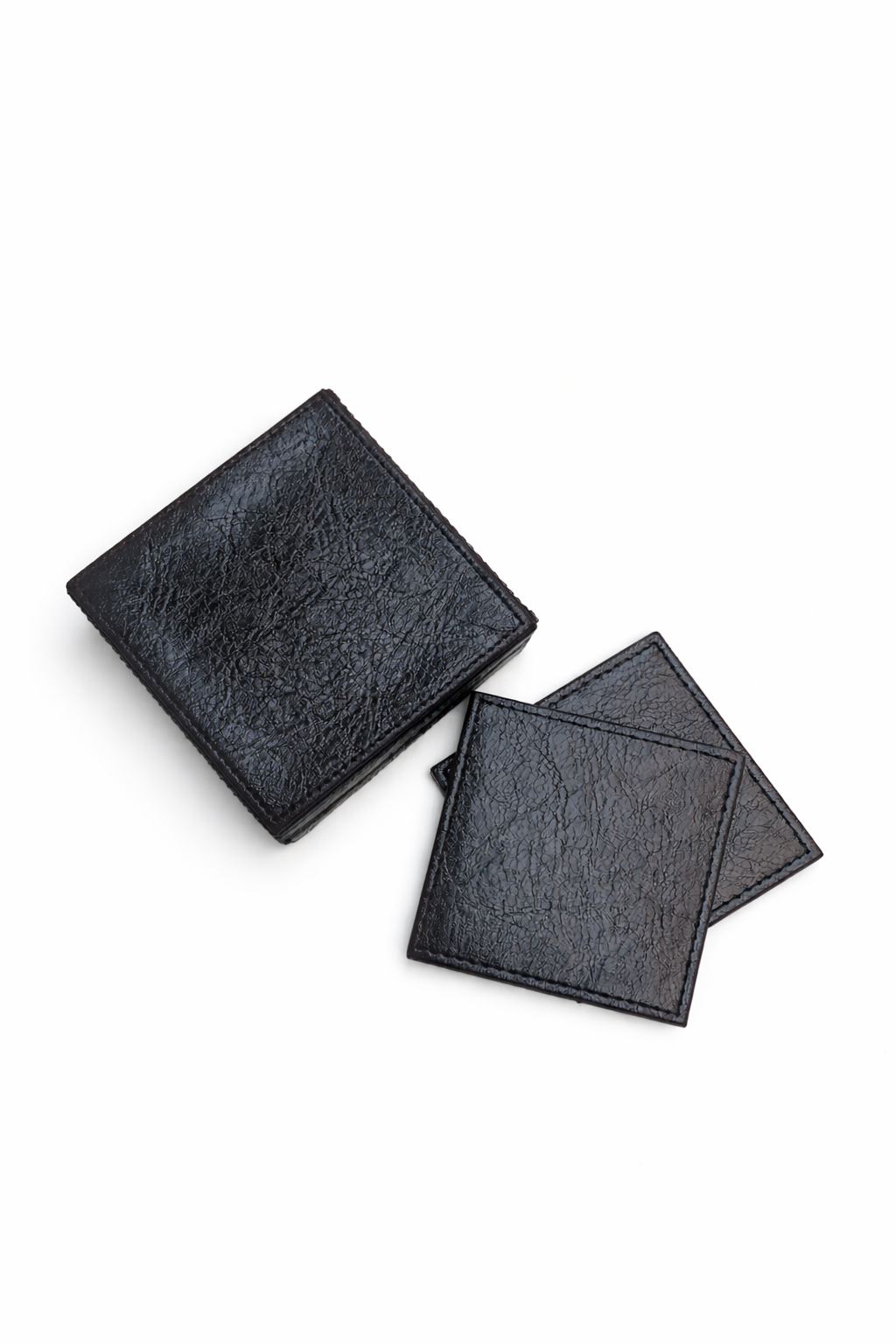 Handmade Navy Blue Coasters with Cover Box