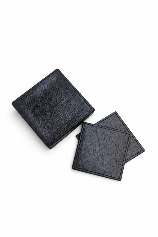 Handmade Navy Blue Coasters with Cover Box