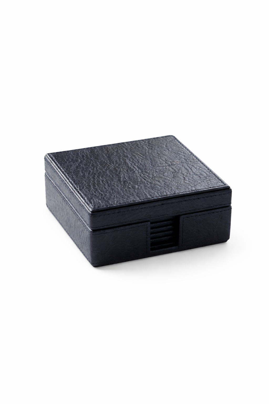 Handmade Navy Blue Coasters with Cover Box