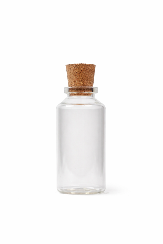 High Quality Glass Bottle With Cork Lid (100 ml); Set of 4