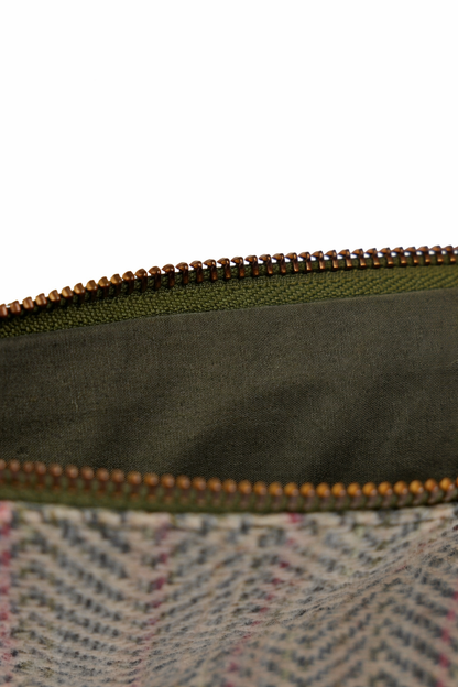 Brown Tweed Leather Pouch