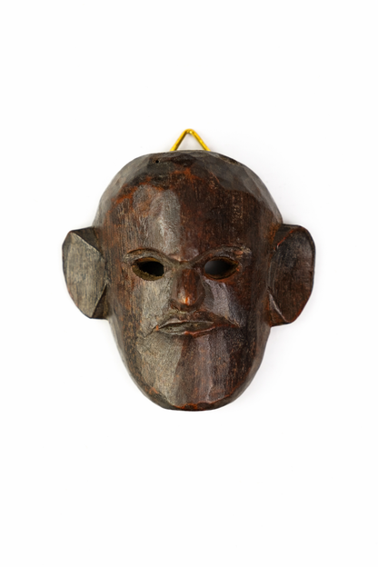 Miniature Hand Carved  Primitive Wall Mask (Round Chin)