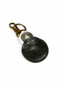 Black Leather Round  Air Tag Key Chain