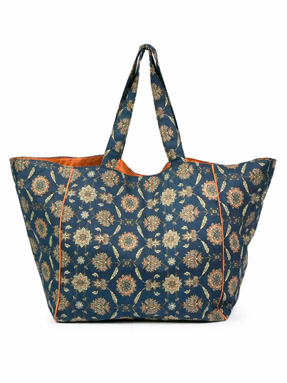 Blue Large fabric Tote Bag
