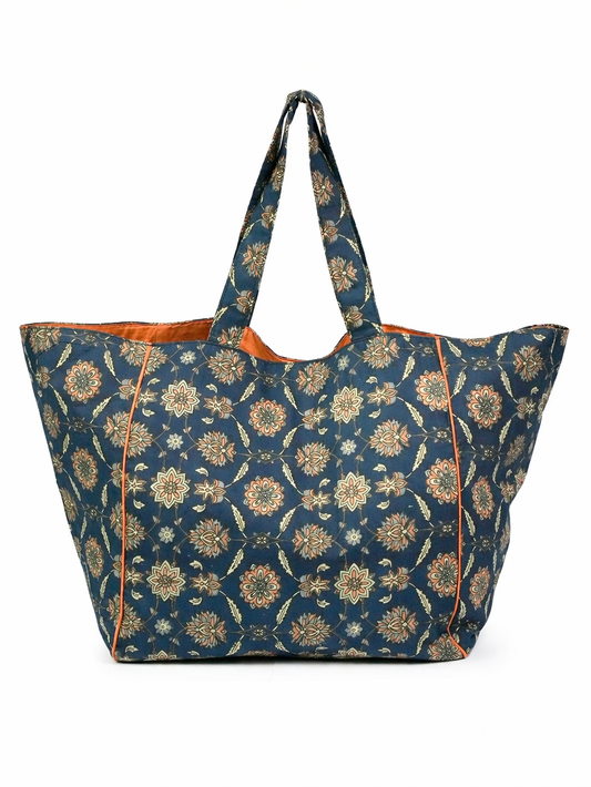 Blue Large fabric Tote Bag
