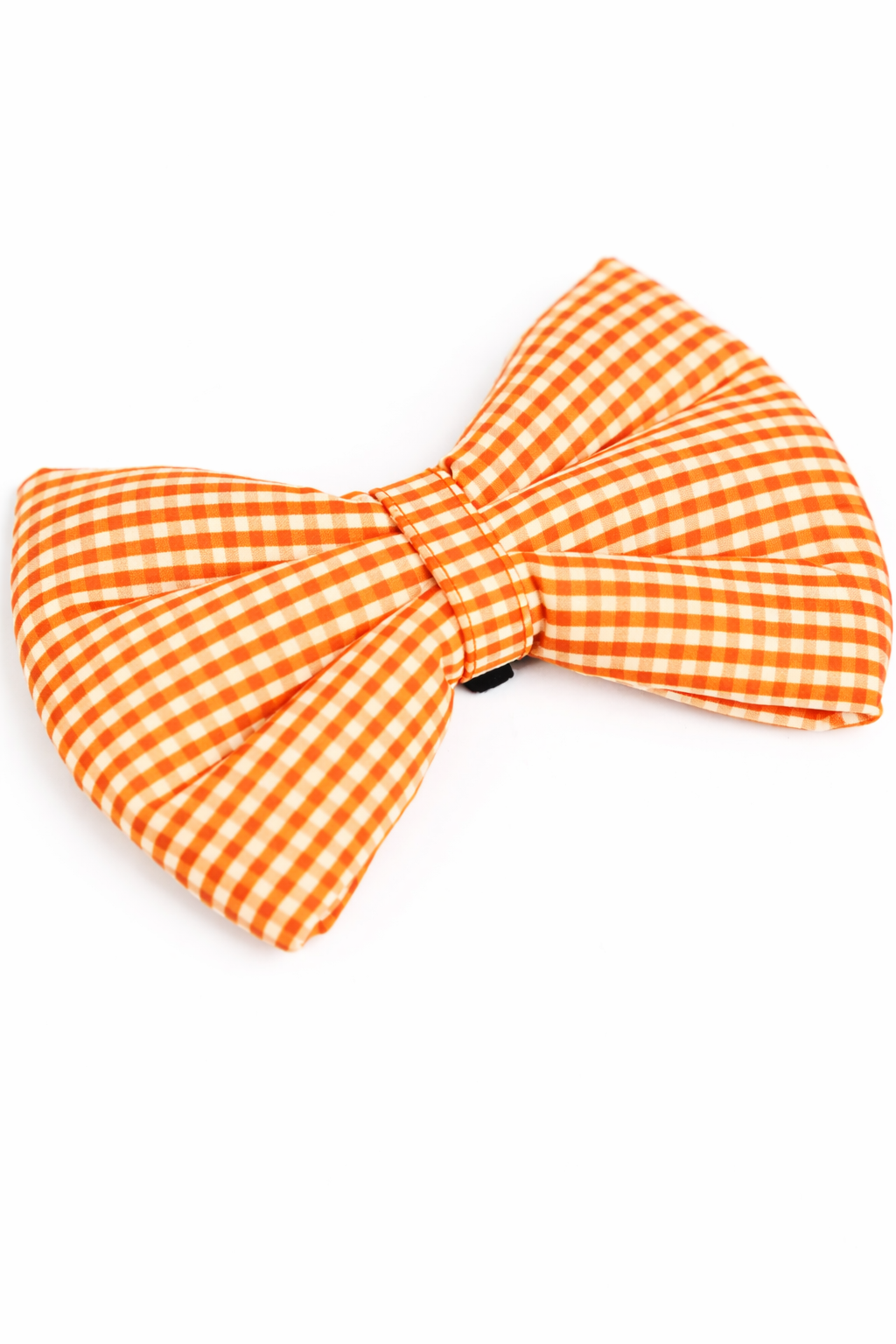 Dog Bow Orange Gingham (Large)