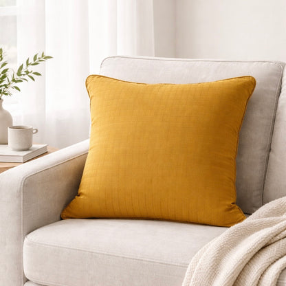 Self Textured Mustard Cushion