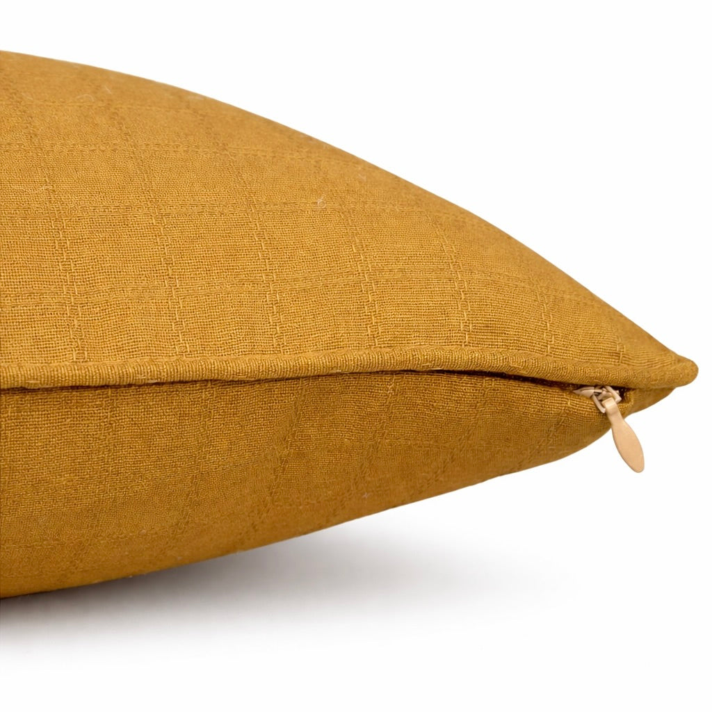 Self Textured Mustard Cushion