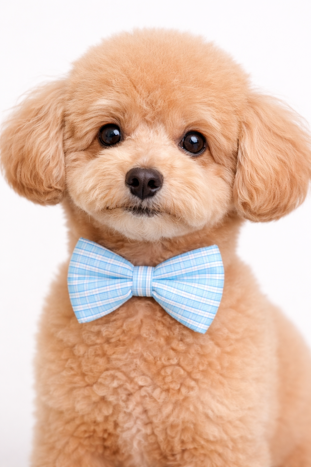 Blue Windowpane Check Dog Bow Tie (Small)