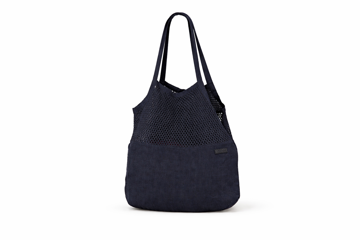Linen Mesh Tote Bag Blue