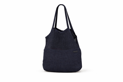 Linen Mesh Tote Bag Blue