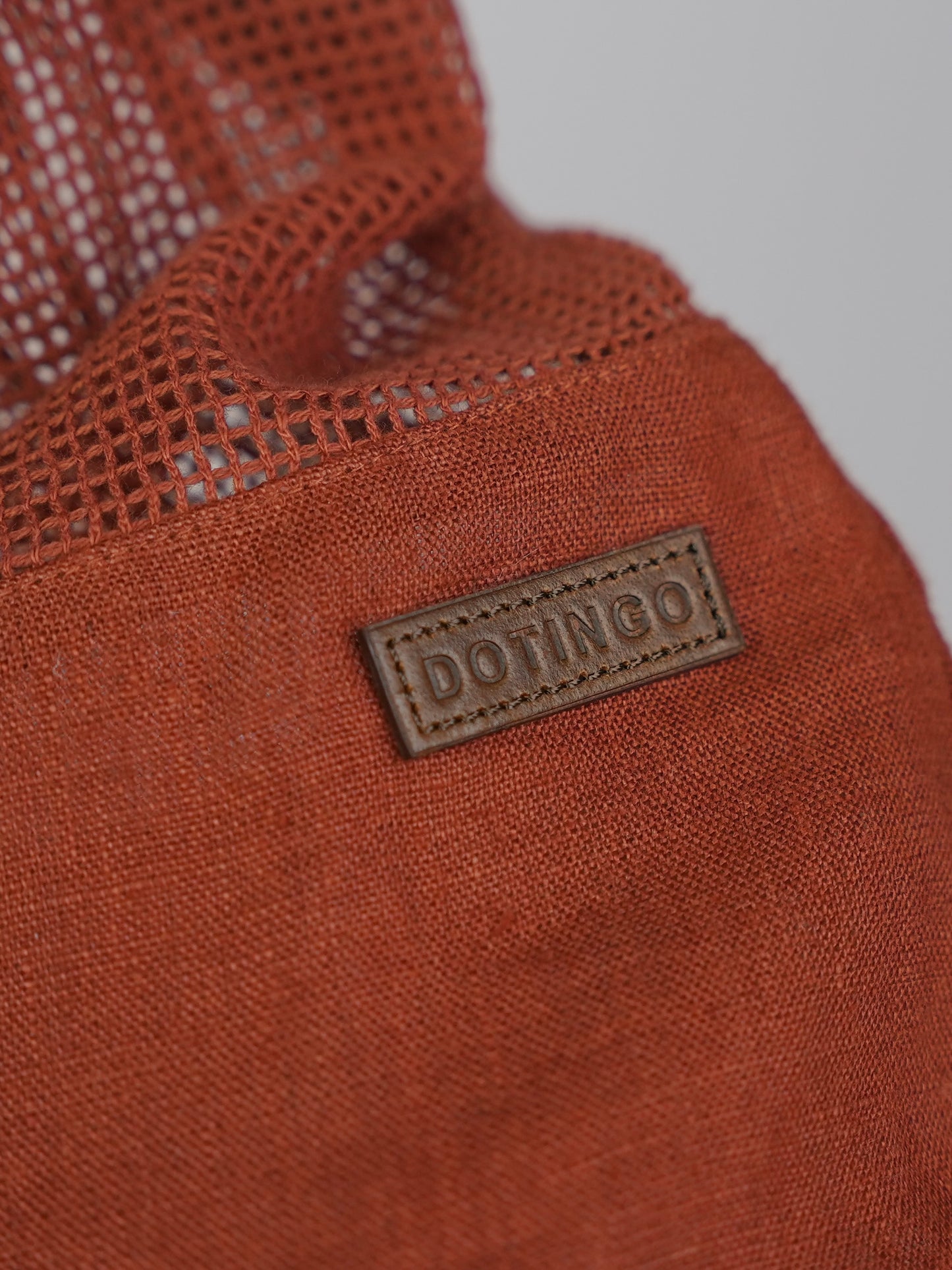 Linen Mesh Tote Bag Rust