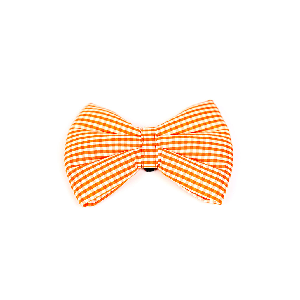 Dog Bow Orange Gingham (Small)