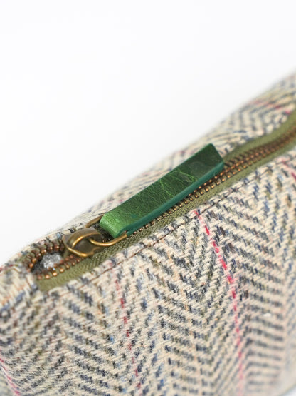 Olive Tweed Leather Pouch