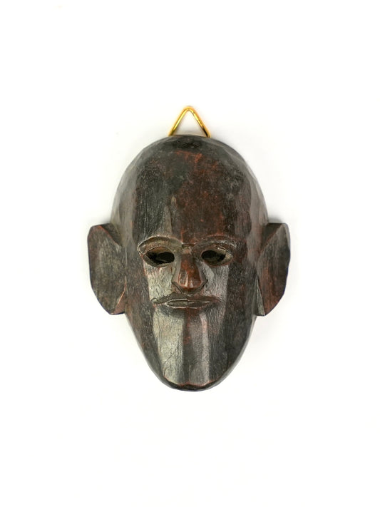 Miniature Hand Carved  Primitive Wall Mask (long Chin)