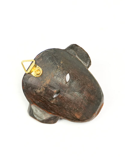 Miniature Hand Carved  Primitive Wall Mask (Round Chin)