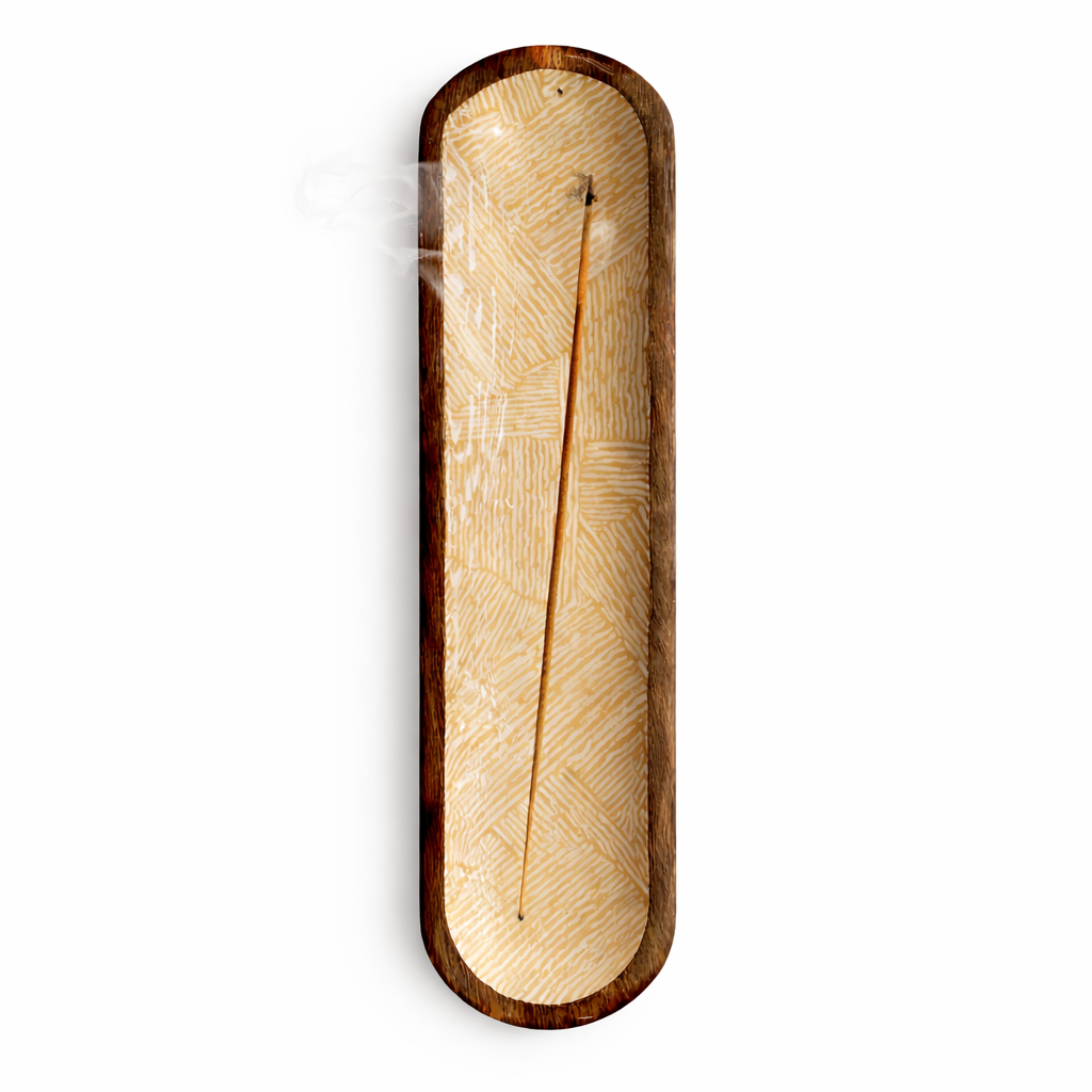 Brown Wooden Incense Tray