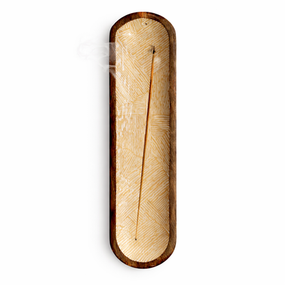 Brown Wooden Incense Tray