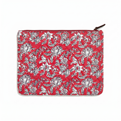 Coral Bloom Quilted iPad Sleeve