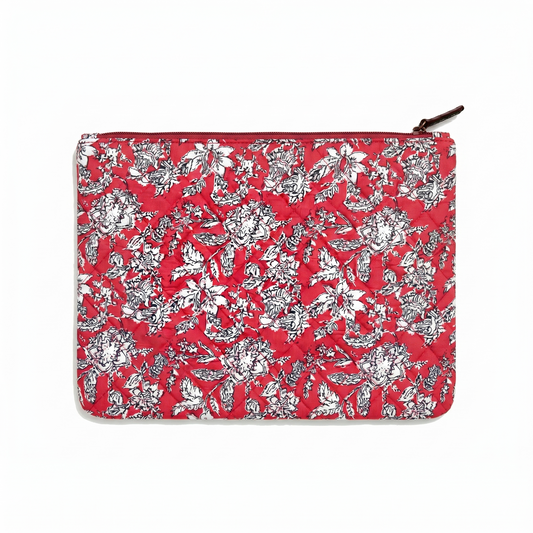 Coral Bloom Quilted iPad Sleeve